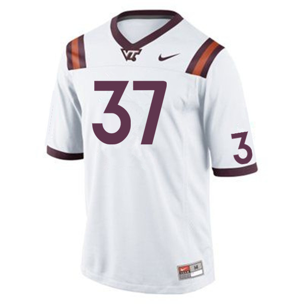 Men #37 Lucas Duncan Virginia Tech Hokies College Football Jerseys Sale-White - Click Image to Close